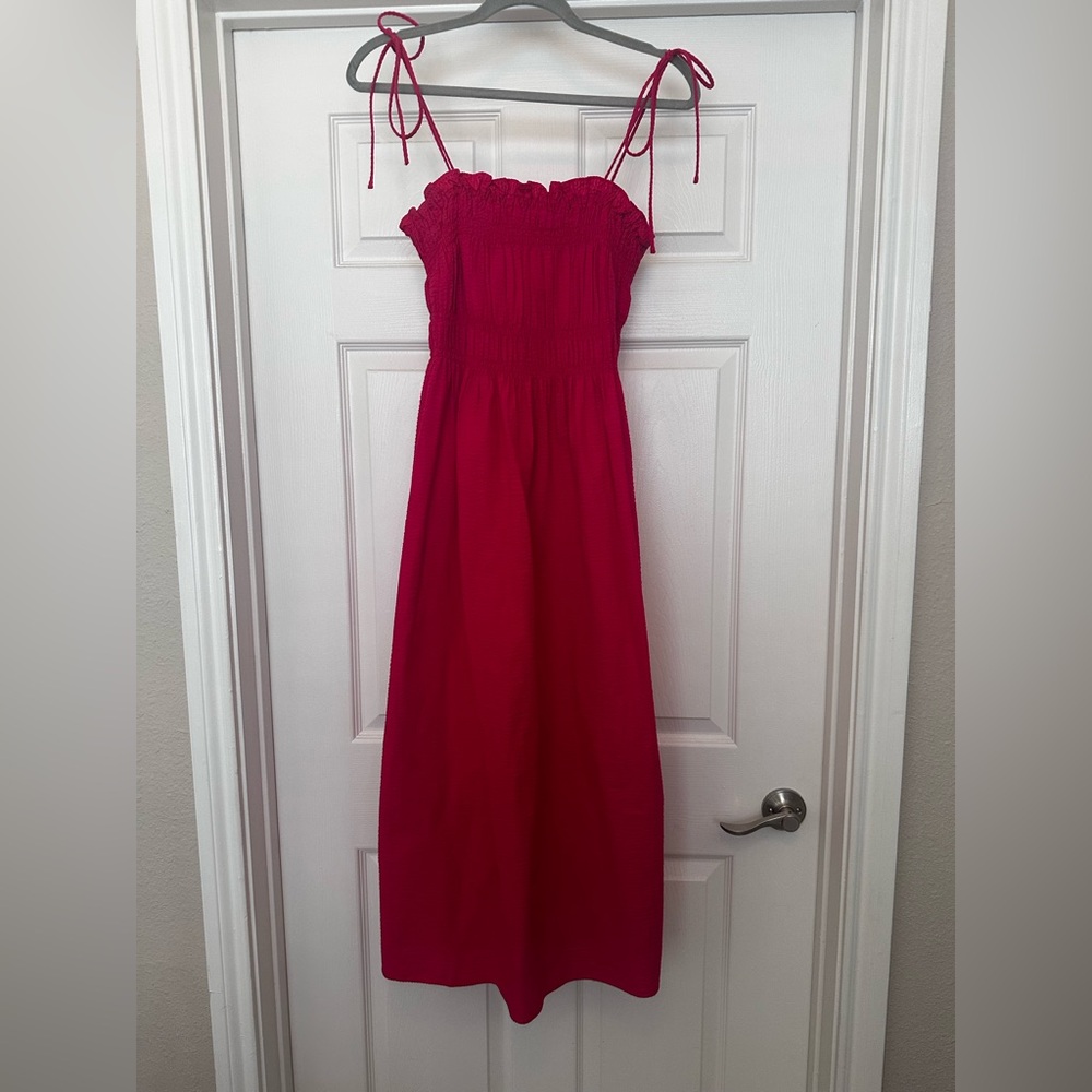 H&M pink Midi Dress with Tie Straps